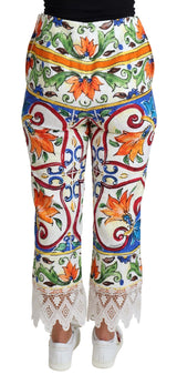 Majolica High Taille Cropped Hosen