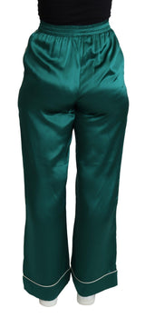 Pantalon de pyjama en soie exquis en vert luxuriant