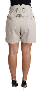 Chic Beige High Taille Plesigshorts