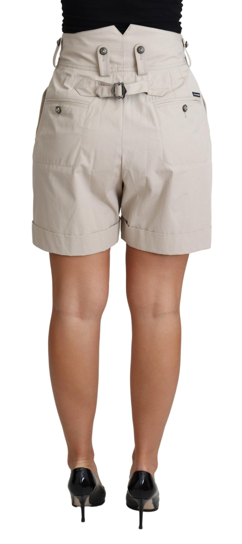 Shorts plissés à taille haute et à la taille