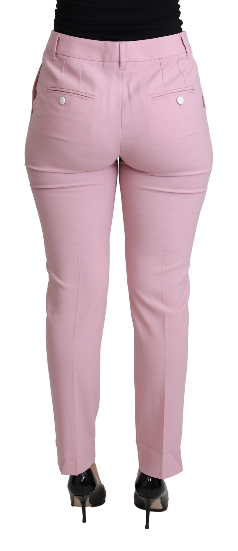 Elegante rosa hoch taillierte Wollhose