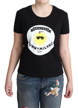 Chic Moschino Baumwoll -T -Shirt mit Milano -Druck