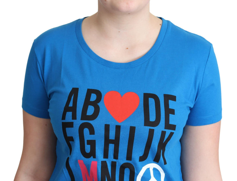 Chic Alphabet Baumwoll -T -Shirt in Blau