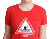 T-shirt en coton graphique rouge chic