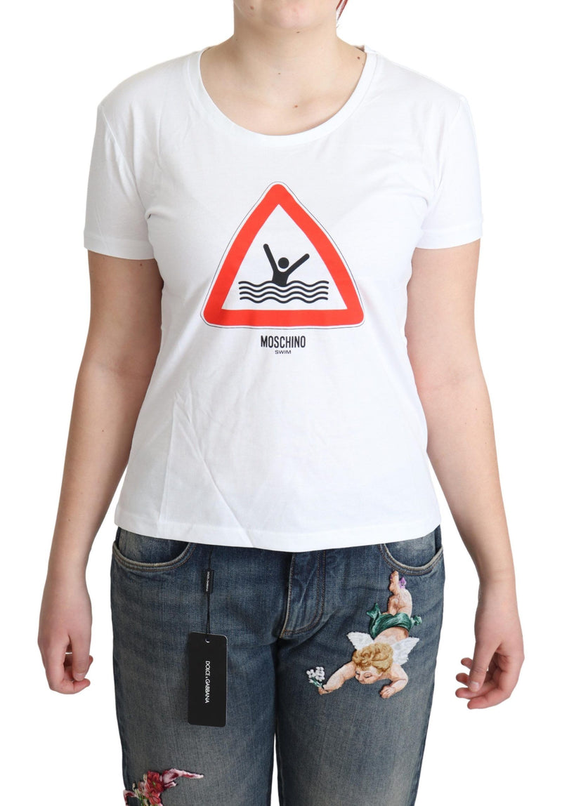 Chic Dreieck Grafik Baumwoll -T -Shirt