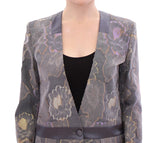 Blazer Chic Silk Floral One-Button