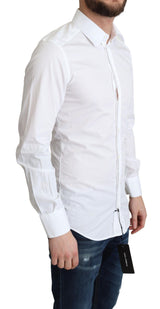 Elegante camisa de vestir de algodón blanco