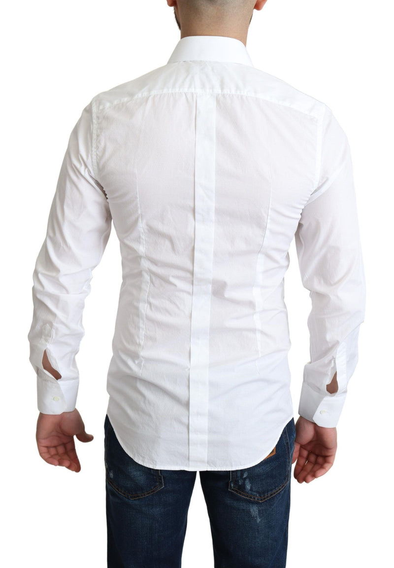 Elegante camicia di abito in cotone bianco