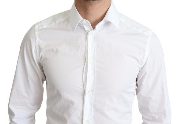 Elegante camisa de vestir de algodón blanco