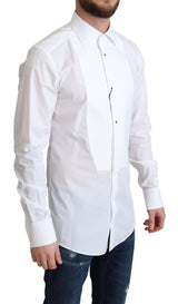 Elegante camisa de vestir de algodón blanco de algodón