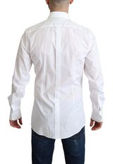 Elegante camisa de vestir de algodón blanco de algodón