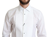 Elegante camisa de vestir de algodón blanco de algodón