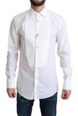 Elegante camisa de vestir de algodón blanco de algodón