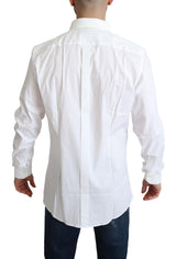 Elegante camisa de vestir de algodón blanco de algodón