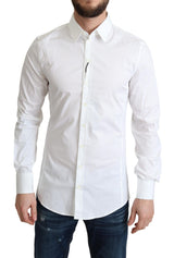 Elegante camisa de vestir de algodón blanco de algodón