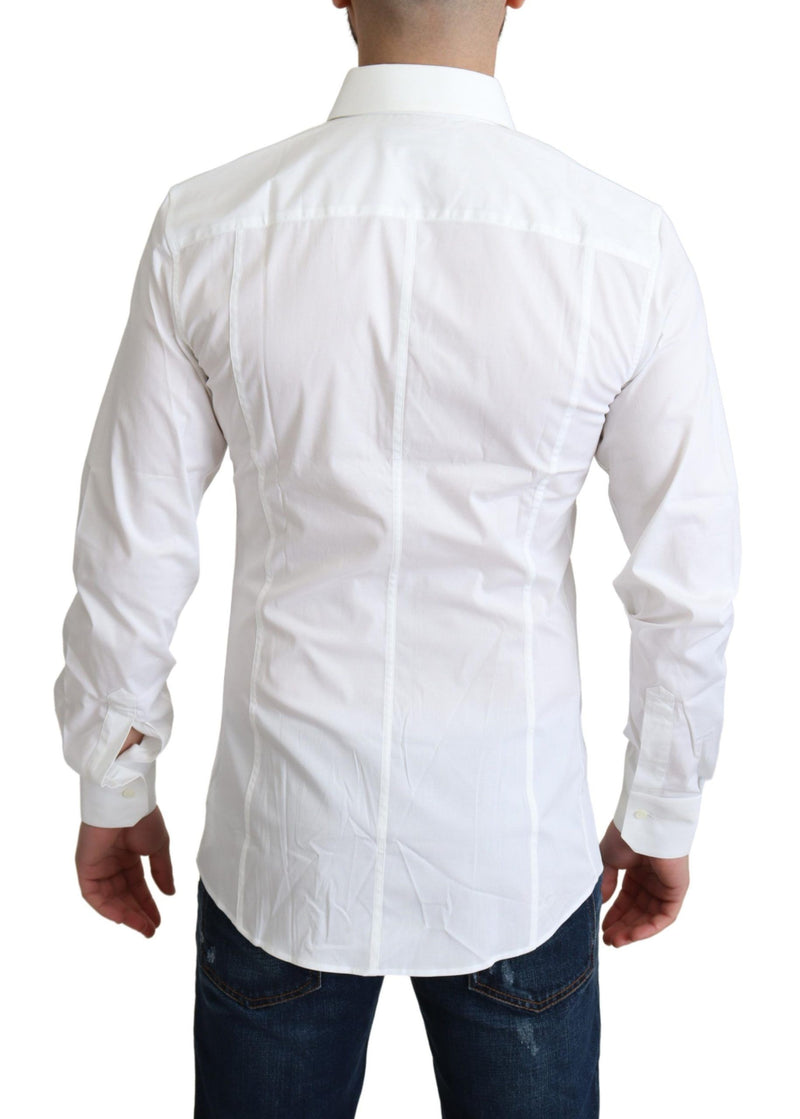 Elegante camisa de vestir de algodón blanco de algodón