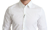 Elegante camisa de vestir de algodón blanco de algodón