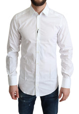 Elegante camisa de vestir de algodón blanco