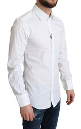 Elegante camisa de vestir de algodón blanco