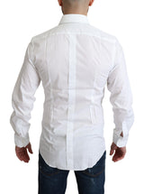 Elegante camisa de vestir de algodón blanco