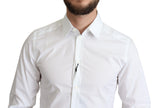 Elegante camisa de vestir de algodón blanco