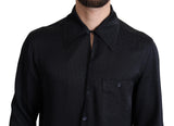 Elegante camicia casual di seta jacquard