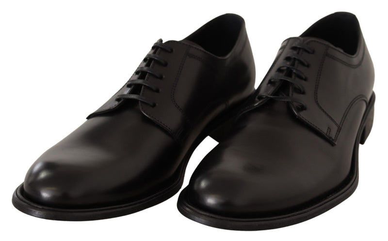 Eleganti scarpe derby formali in pelle nera