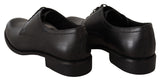 Elegante schwarze Leder -Derby -Schuhe