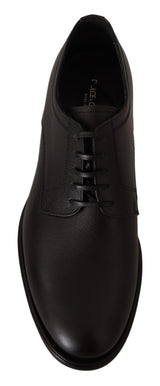 Elegante schwarze Leder -Derby -Schuhe