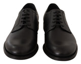 Elegante schwarze Leder -Derby -Schuhe