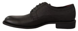 Elegante schwarze Leder -Derby -Kleiderschuhe