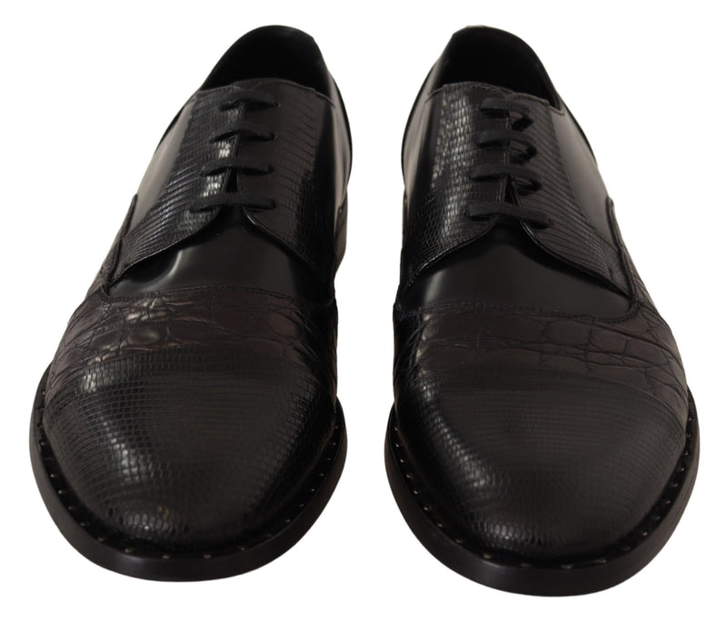 Κομψό μαύρο Derby Oxford Wingtips