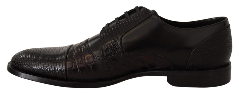 Κομψό μαύρο Derby Oxford Wingtips