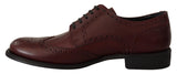 Eleganti scarpe Derby in pelle Bordeaux