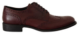 Elegant Bordeaux Leather Derby Shoes