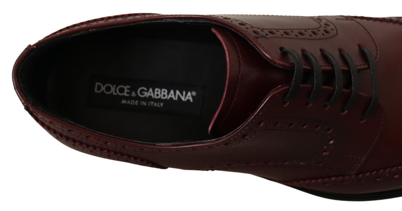 Eleganti scarpe Derby in pelle Bordeaux