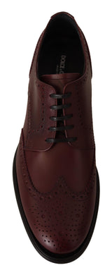 Eleganti scarpe Derby in pelle Bordeaux