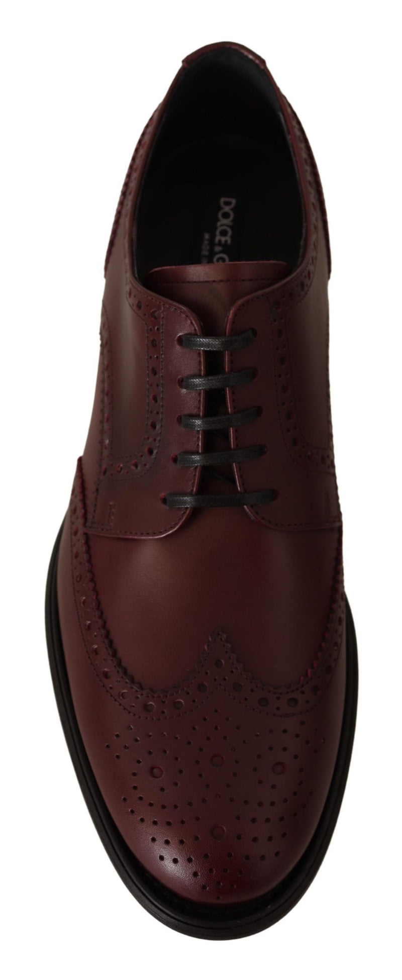 Elegante Bordeaux Leder Derby Schuhe