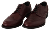 Elegante Bordeaux Leder Derby Schuhe