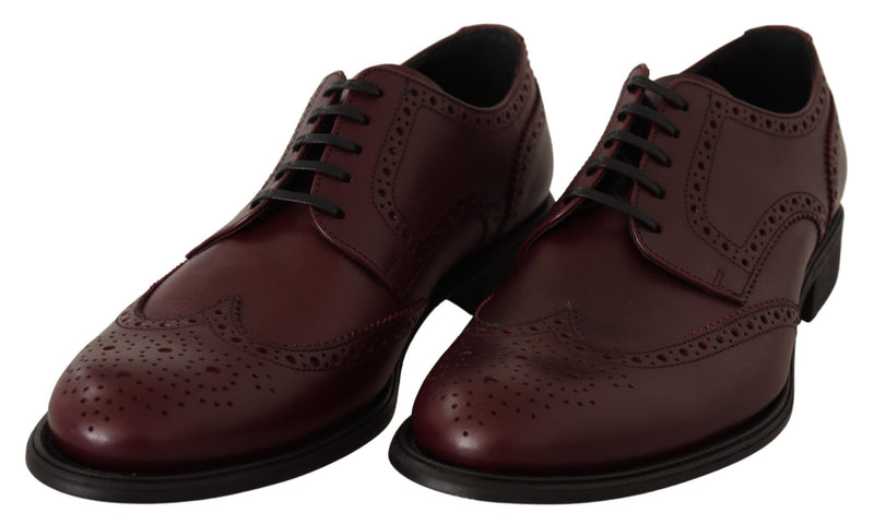 Eleganti scarpe Derby in pelle Bordeaux