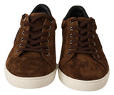 Eleganti sneaker casual in pelle in marrone