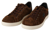 Eleganti sneaker casual in pelle in marrone