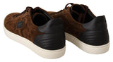 Eleganti sneaker casual in pelle in marrone