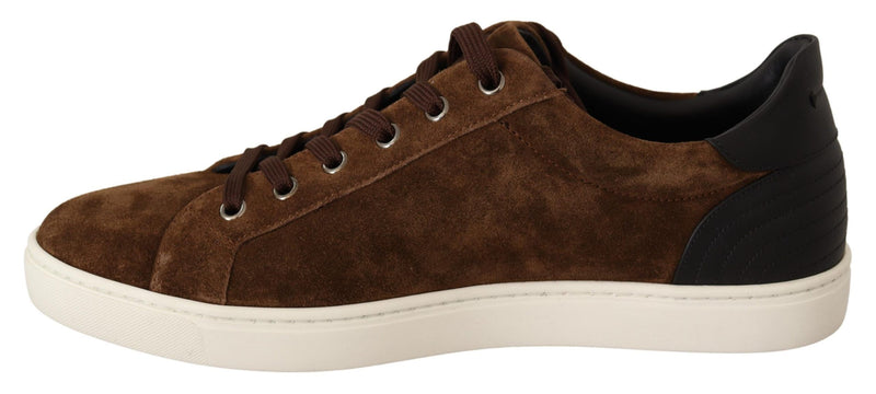 Eleganti sneaker casual in pelle in marrone