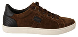 Eleganti sneaker casual in pelle in marrone