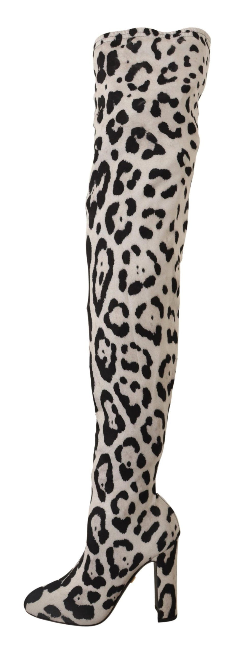 Chic Leopard High-Heel Over-Gnee Boots