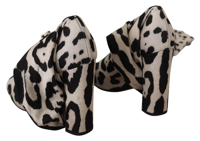 Stivali da ginocchiera chic leopardo a tacco alto