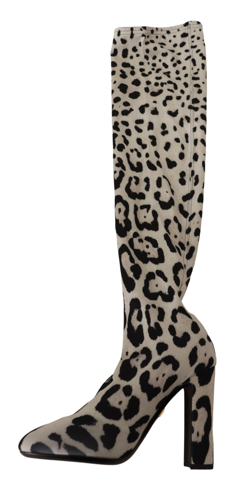 Botas de rodilla con tacón alto de leopardo elegante