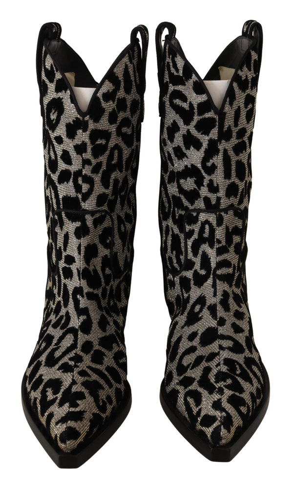 Eleganti stivali per polpacci per leopardo