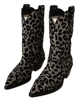 Elegantes botas de ternero con estampado de leopardo